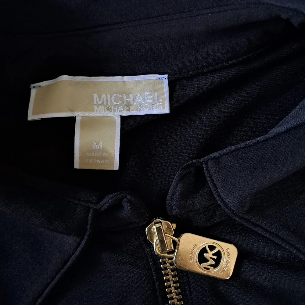 Michael Kors Sleeveless Black Romper-Jumpsuit Belted Size Medium Gold Hardware